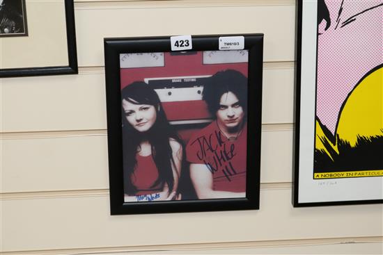 Pop and Rock Memorabilia, a signed photograph of Eric Clapton, The White Stripes posters, etc.,